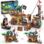 HOGOKIDS Pirate Ship House Building Set with LED Light 781 PCS